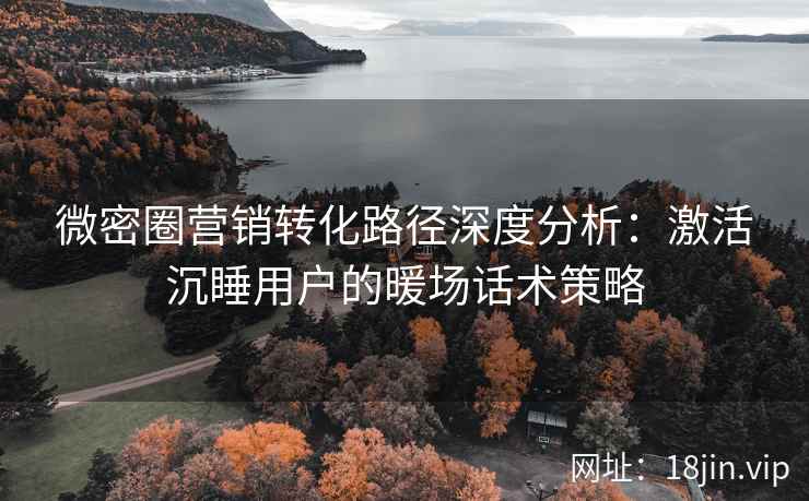 微密圈营销转化路径深度分析：激活沉睡用户的暖场话术策略