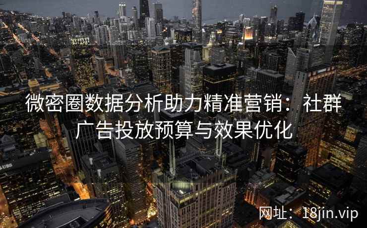 微密圈数据分析助力精准营销：社群广告投放预算与效果优化