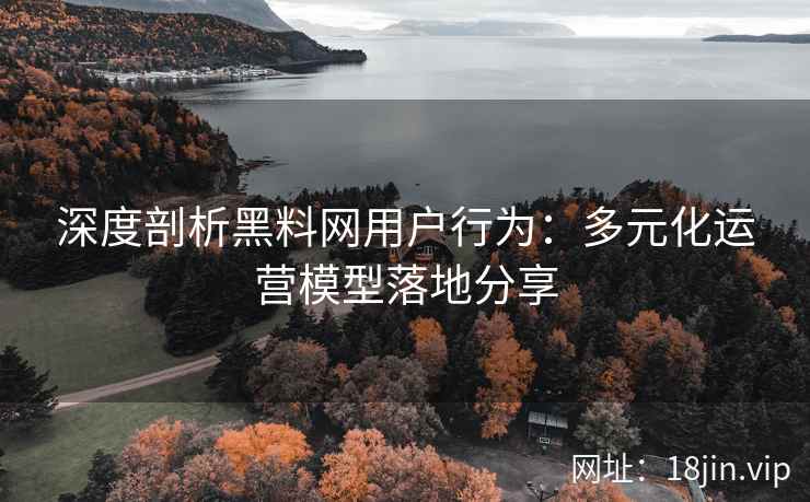 深度剖析黑料网用户行为：多元化运营模型落地分享