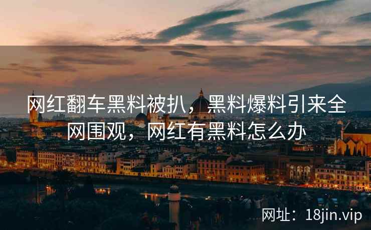 网红翻车黑料被扒，黑料爆料引来全网围观，网红有黑料怎么办