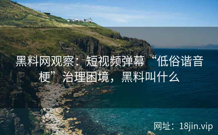 黑料网观察：短视频弹幕“低俗谐音梗”治理困境，黑料叫什么