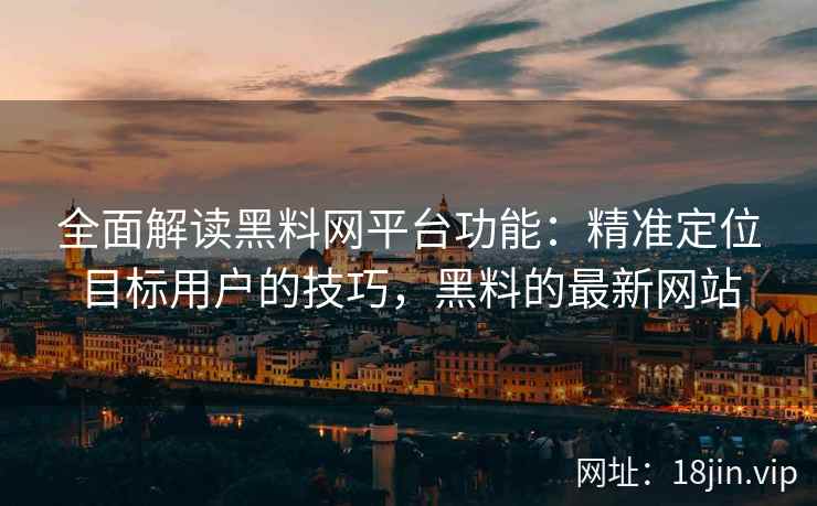 全面解读黑料网平台功能：精准定位目标用户的技巧，黑料的最新网站