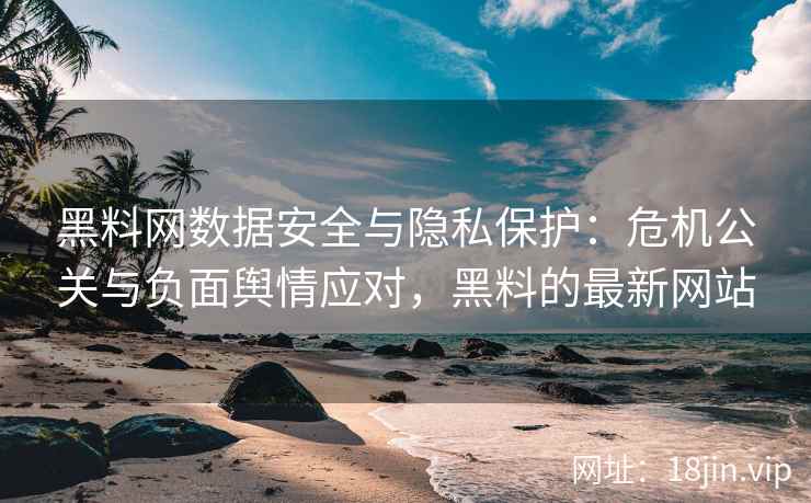 黑料网数据安全与隐私保护：危机公关与负面舆情应对，黑料的最新网站