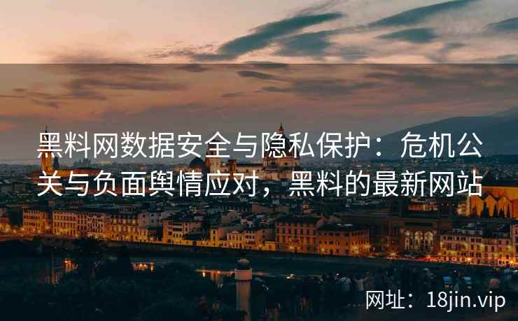 黑料网数据安全与隐私保护：危机公关与负面舆情应对，黑料的最新网站