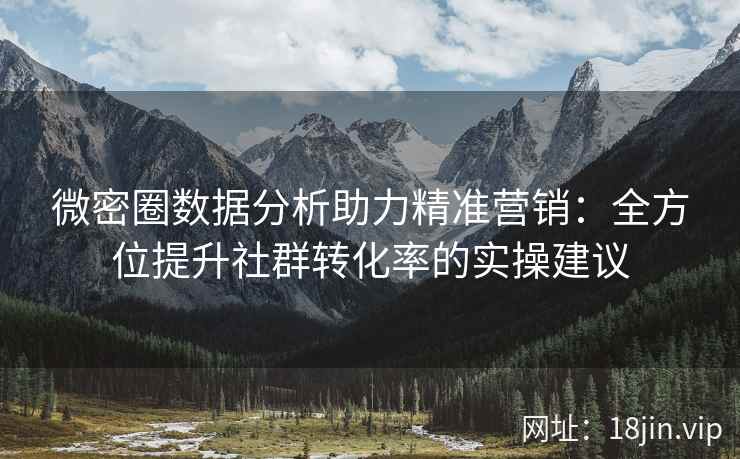 微密圈数据分析助力精准营销：全方位提升社群转化率的实操建议