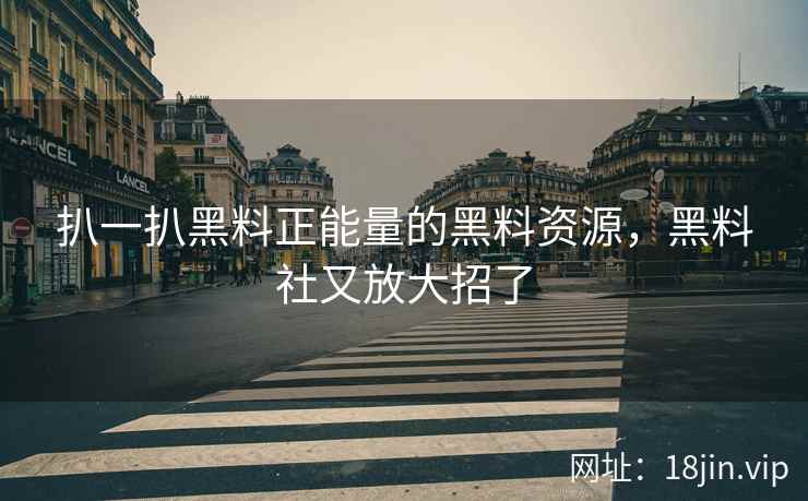 扒一扒黑料正能量的黑料资源，黑料社又放大招了