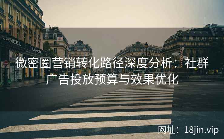 微密圈营销转化路径深度分析：社群广告投放预算与效果优化