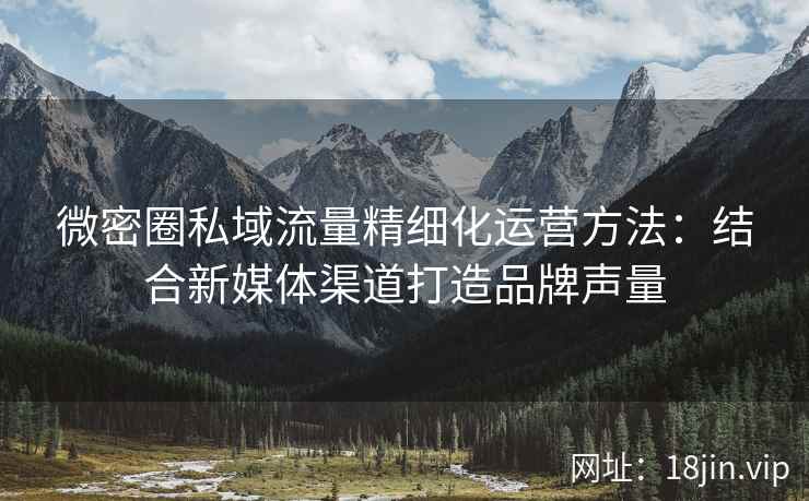 微密圈私域流量精细化运营方法：结合新媒体渠道打造品牌声量